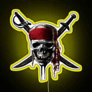 Pirates of the Caribbean RGB neon sign yellow