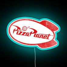 Load image into Gallery viewer, Pizza Planet RGB neon sign lightblue 