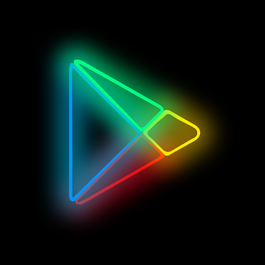 Playstore neon sign