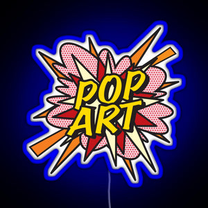 POP ART Comic Book Flash Modern Art Pop Culture RGB neon sign blue