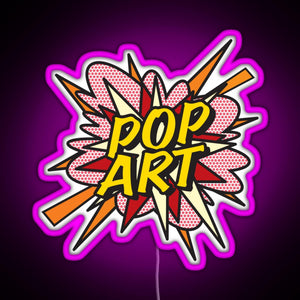 POP ART Comic Book Flash Modern Art Pop Culture RGB neon sign  pink