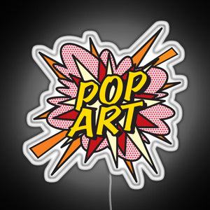 POP ART Comic Book Flash Modern Art Pop Culture RGB neon sign white 