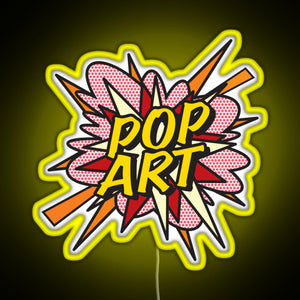 POP ART Comic Book Flash Modern Art Pop Culture RGB neon sign yellow
