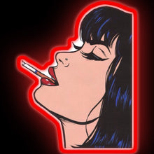 Load image into Gallery viewer, Woman smoking cigarette Pop art neon sign | Pop Art