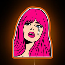 Load image into Gallery viewer, Pop Art Woman Sticker RGB neon sign orange