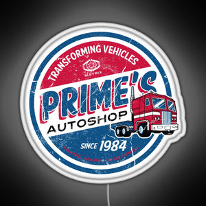 Prime s Autoshop Vintage Distressed Style Garage RGB neon sign white 
