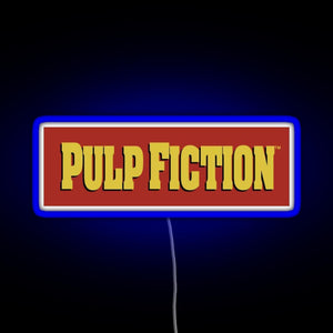 Pulp Fiction Logo RGB neon sign blue