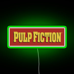 Pulp Fiction Logo RGB neon sign green