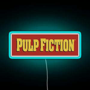 Pulp Fiction Logo RGB neon sign lightblue 