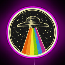 Load image into Gallery viewer, Queer UFO Rainbow UFO Alien Abduction Queer LGBT Gay Pride RGB neon sign  pink