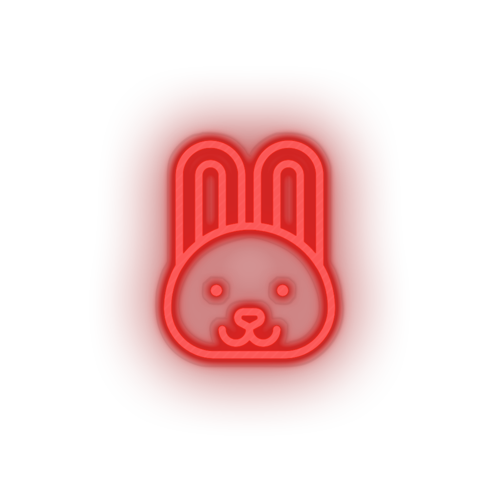 Red Neon Rabit Rabbit Neon Sign - Animals Led Neon Decor