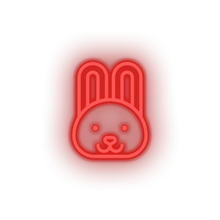 Load image into Gallery viewer, red rabbit led animal bunny cartoon fauna herbivore rabbit zoo neon factory