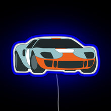 Load image into Gallery viewer, Racecar RGB neon sign blue
