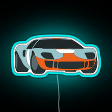 Load image into Gallery viewer, Racecar RGB neon sign lightblue 