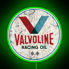 Load image into Gallery viewer, Racing Motor Oil Vintage Advertising Cool Motorcycle Helmet Or Car Bumper RGB neon sign green