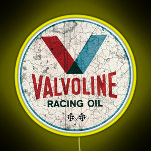 Racing Motor Oil Vintage Advertising Cool Motorcycle Helmet Or Car Bumper RGB neon sign yellow