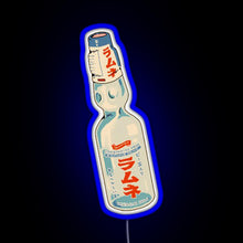 Load image into Gallery viewer, Ramune japanese soda bottle RGB neon sign blue