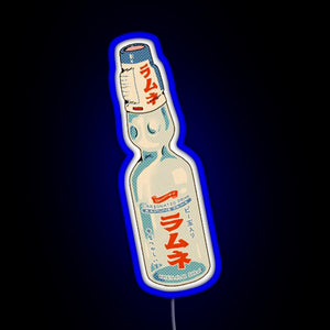 Ramune japanese soda bottle RGB neon sign blue