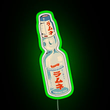 Load image into Gallery viewer, Ramune japanese soda bottle RGB neon sign green