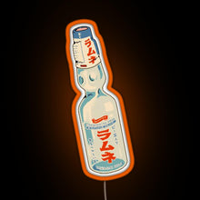 Load image into Gallery viewer, Ramune japanese soda bottle RGB neon sign orange