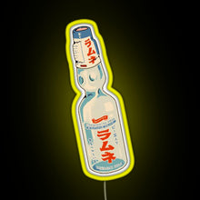 Load image into Gallery viewer, Ramune japanese soda bottle RGB neon sign yellow
