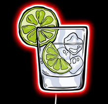 Load image into Gallery viewer, Glass with lemon neon signs
