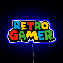 Load image into Gallery viewer, Retro Gamer N64 font RGB neon sign blue