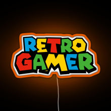 Load image into Gallery viewer, Retro Gamer N64 font RGB neon sign orange