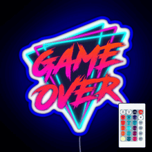 Load image into Gallery viewer, Retro Love Game Over RGB neon sign remote