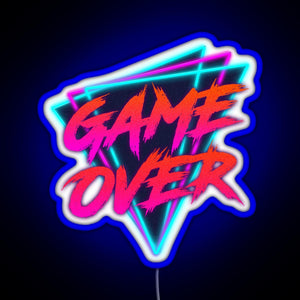 Retro Love Game Over RGB neon sign blue
