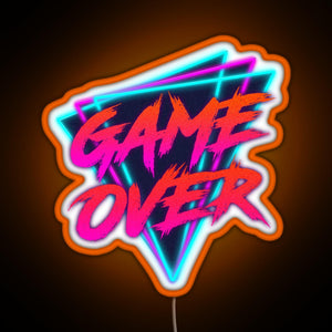 Retro Love Game Over RGB neon sign orange