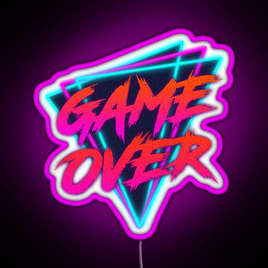 Retro Love Game Over RGB neon sign  pink