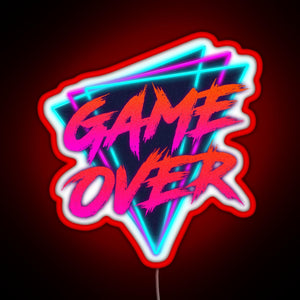 Retro Love Game Over RGB neon sign red