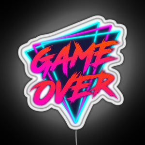 Retro Love Game Over RGB neon sign white 