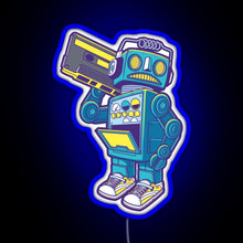 Load image into Gallery viewer, Robot Kicks RGB neon sign blue