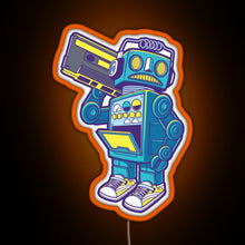 Load image into Gallery viewer, Robot Kicks RGB neon sign orange