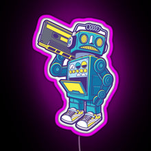 Load image into Gallery viewer, Robot Kicks RGB neon sign  pink