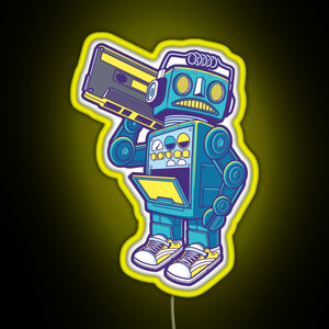 Robot Kicks RGB neon sign yellow