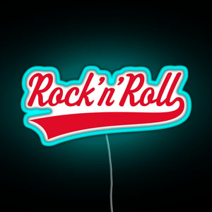 Rock n Roll Red RGB neon sign lightblue 