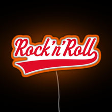 Load image into Gallery viewer, Rock n Roll Red RGB neon sign orange