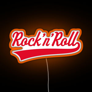 Rock n Roll Red RGB neon sign orange