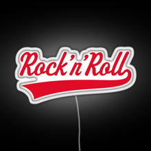 Load image into Gallery viewer, Rock n Roll Red RGB neon sign white 