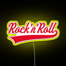 Load image into Gallery viewer, Rock n Roll Red RGB neon sign yellow