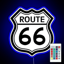 Load image into Gallery viewer, Route 66 Sign RGB neon sign remote