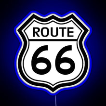 Load image into Gallery viewer, Route 66 Sign RGB neon sign blue