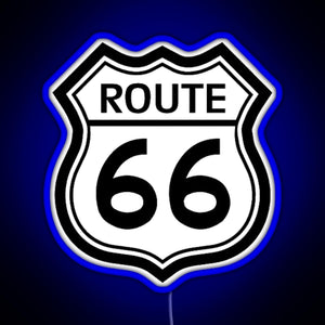 Route 66 Sign RGB neon sign blue