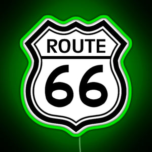 Route 66 Sign RGB neon sign green