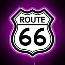 Load image into Gallery viewer, Route 66 Sign RGB neon sign  pink