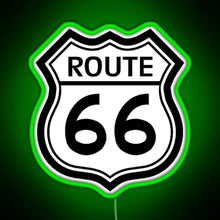 Load image into Gallery viewer, Route 66 Sign RGB neon sign green
