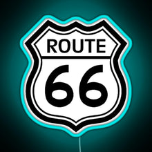 Load image into Gallery viewer, Route 66 Sign RGB neon sign lightblue 